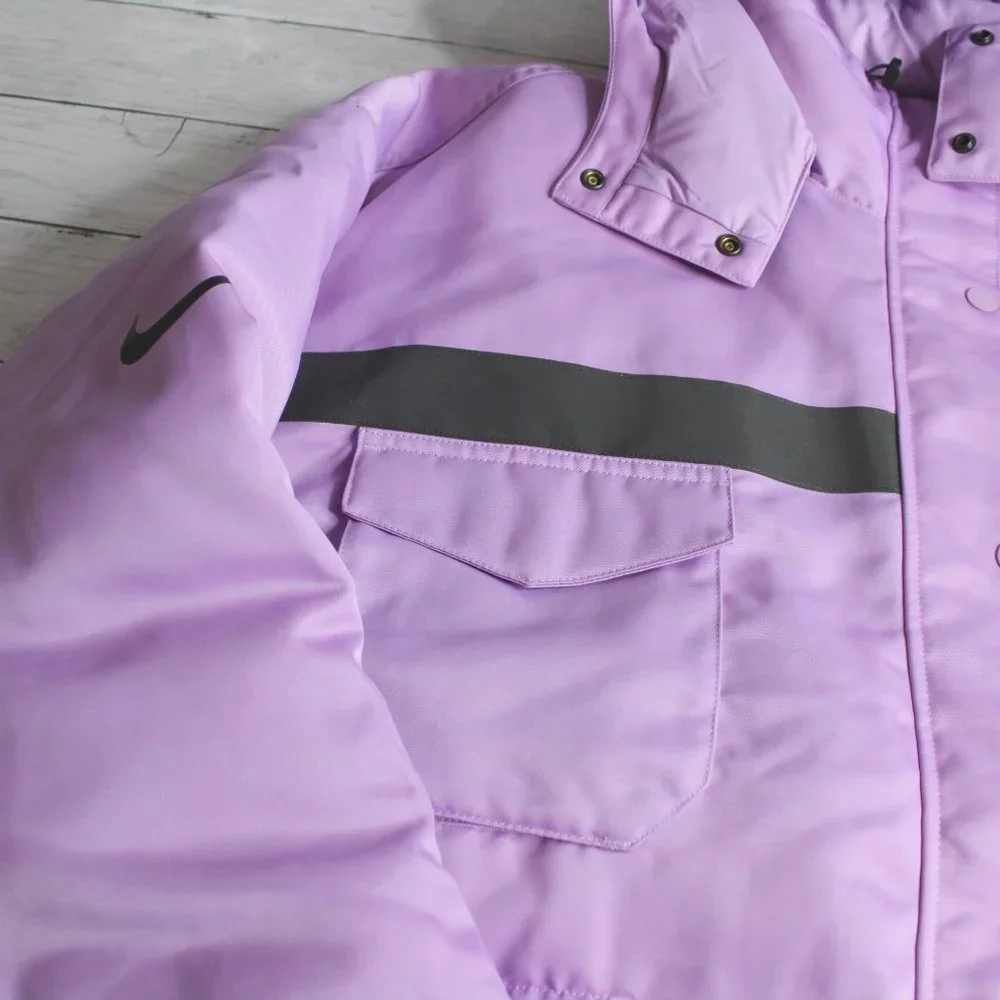 Nike Women's Winter Parka Coat Size L Oversized Down Fill Purple Puffer